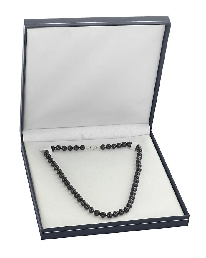 SPT Black Japanese Akoya Pearl Necklace 8590mm AAA Quality Necklaces