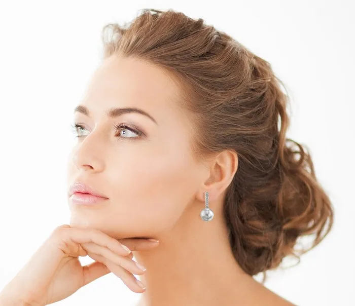 SPT Earrings Akoya Pearl Dangling Diamond Earrings Choose Your Pearl Color