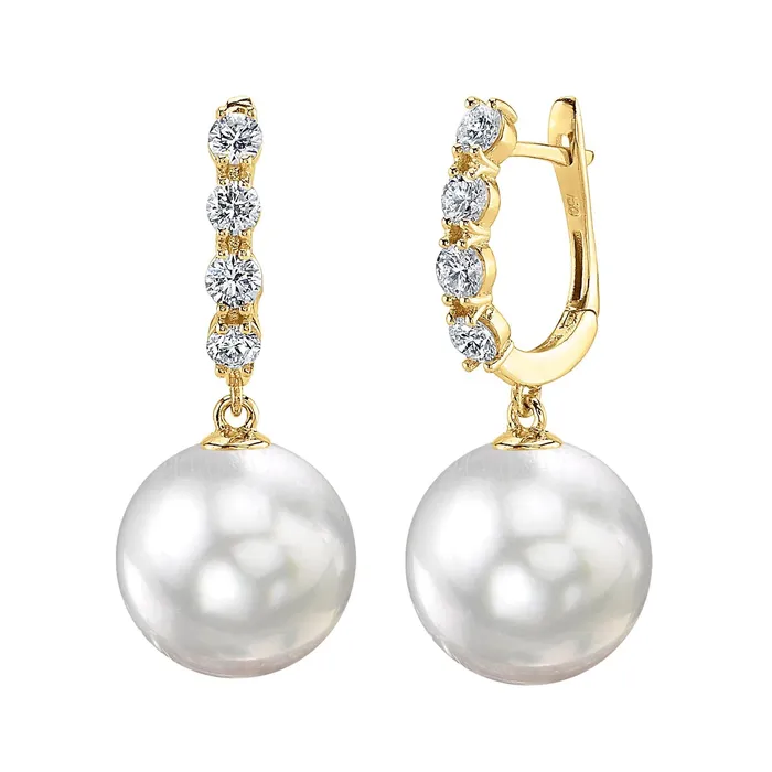 SPT Earrings White South Sea Pearl Diamond Artemis Earrings