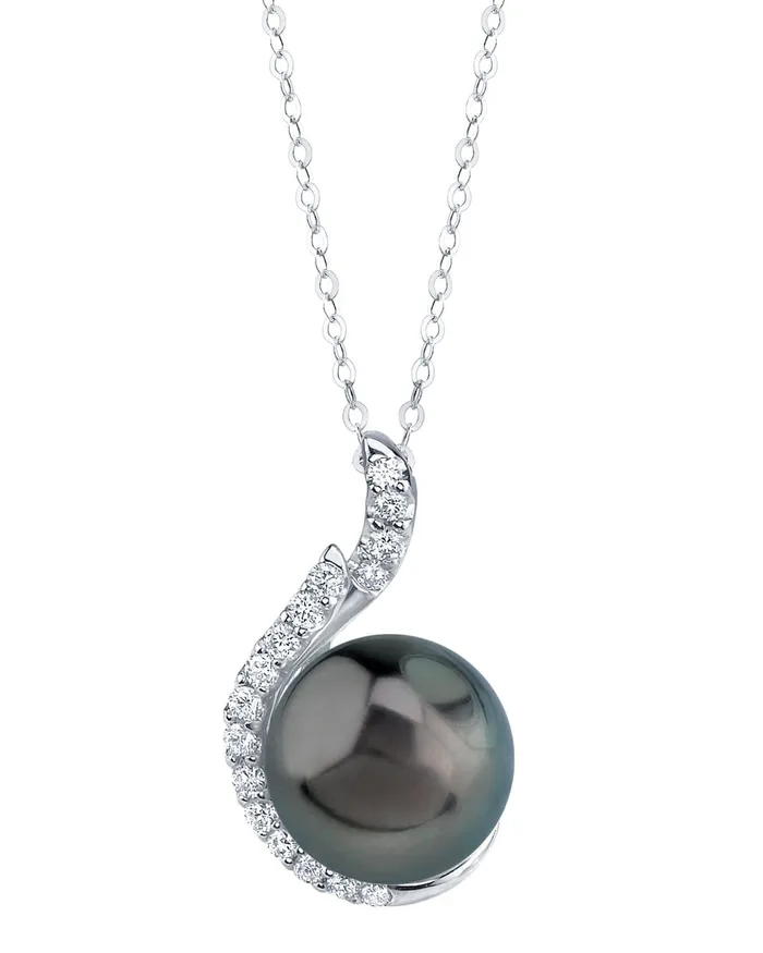 SPT Necklaces Tahitian South Sea Pearl Diamond Rebecca Pendant