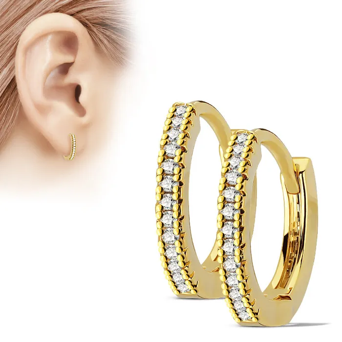 Thin CZ Paved Hinged Hoop Earrings Tulsa Body Jewelry Earrings Thin CZ Paved Hinged Hoop Earrings Tulsa Body Jewelry Earrings