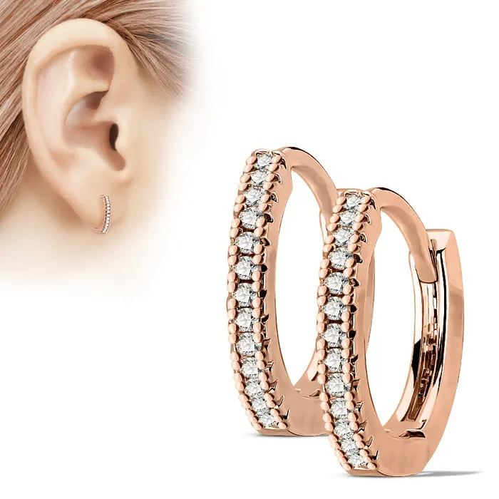 Thin CZ Paved Hinged Hoop Earrings Tulsa Body Jewelry Earrings Thin CZ Paved Hinged Hoop Earrings Tulsa Body Jewelry Earrings