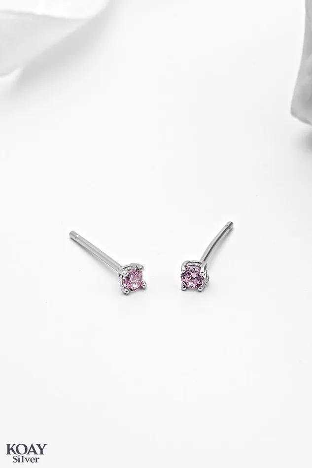 Tiny Rose Zircon Earring KOAY Silver Store Earrings