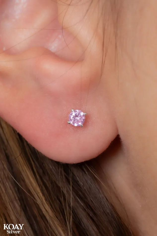 Tiny Rose Zircon Earring KOAY Silver Store Earrings Tiny Rose Zircon Earring KOAY Silver Store Earrings