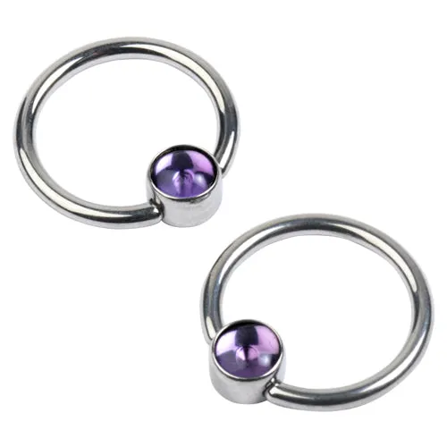 Tulsa Body Jewelry 14g Titanium Captive Gemstone Disc Bead Ring Rings Tulsa Body Jewelry 14g Titanium Captive Gemstone Disc Bead Ring Rings