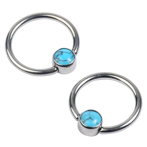 Tulsa Body Jewelry 14g Titanium Captive Gemstone Disc Bead Ring Rings Tulsa Body Jewelry 14g Titanium Captive Gemstone Disc Bead Ring Rings