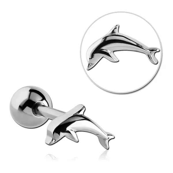 Tulsa Body Jewelry Bracelets Dolphin Stainless Tongue Barbell