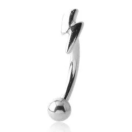 Tulsa Body Jewelry Bracelets Lightning Stainless Eyebrow Barbell