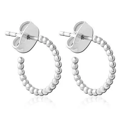 Tulsa Body Jewelry Earrings Beaded Hoop Stainless Stud Earrings