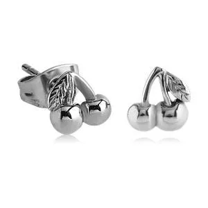 Tulsa Body Jewelry Earrings Cherry Stainless Stud Earrings