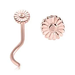 Tulsa Body Jewelry Earrings Flower Rose Gold Nostril Screw