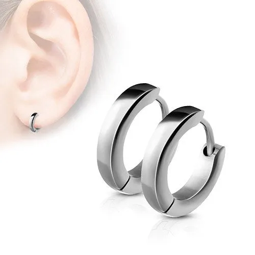 Tulsa Body Jewelry Earrings Small Stainless Hinged Hoop Earrings