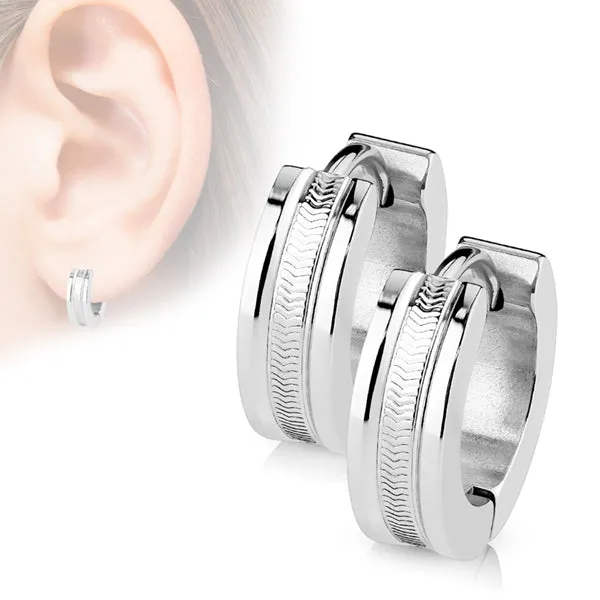 Tulsa Body Jewelry Earrings Wire Center Stainless Hinged Hoop Earrings