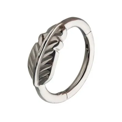 Tulsa Body Jewelry Feather Hinged Segment Ring Rings
