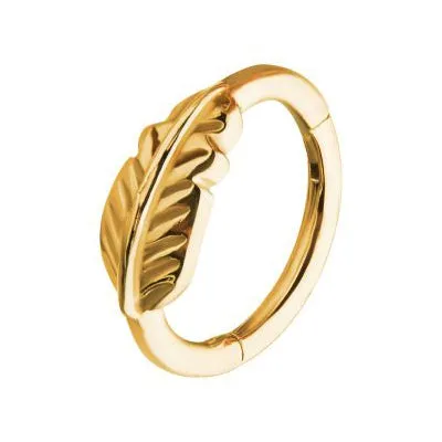 Tulsa Body Jewelry Feather Hinged Segment Ring Rings Tulsa Body Jewelry Feather Hinged Segment Ring Rings