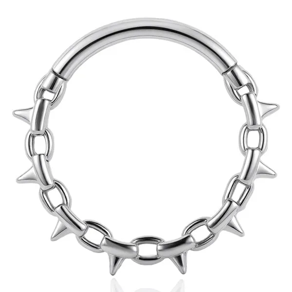 Tulsa Body Jewelry Rings 16g Stainless Spike Chain Hinged Segment Ring