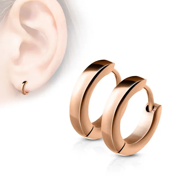 Tulsa Body Jewelry Rose Gold Small Hinged Hoop Earrings Earrings