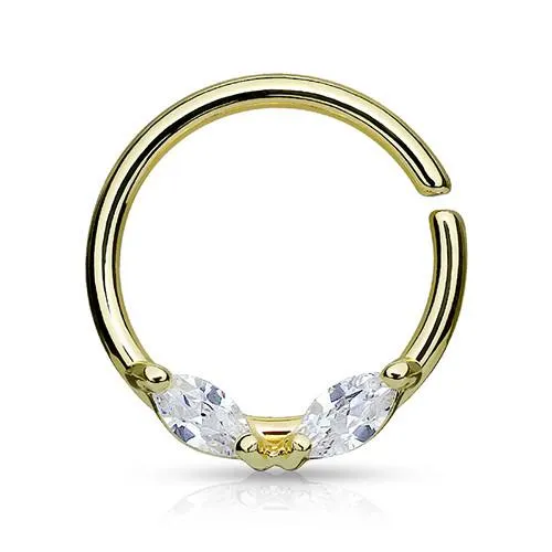 Tulsa Body Jewelry Twin CZ Continuous Ring Rings