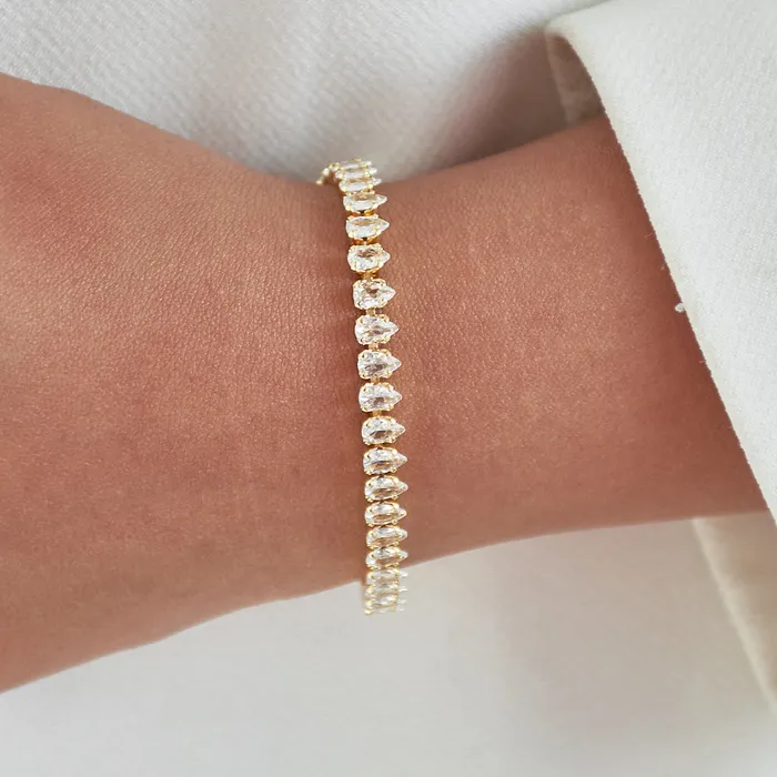 Upakarna Bracelets Pear Diamond Tennis Bracelet