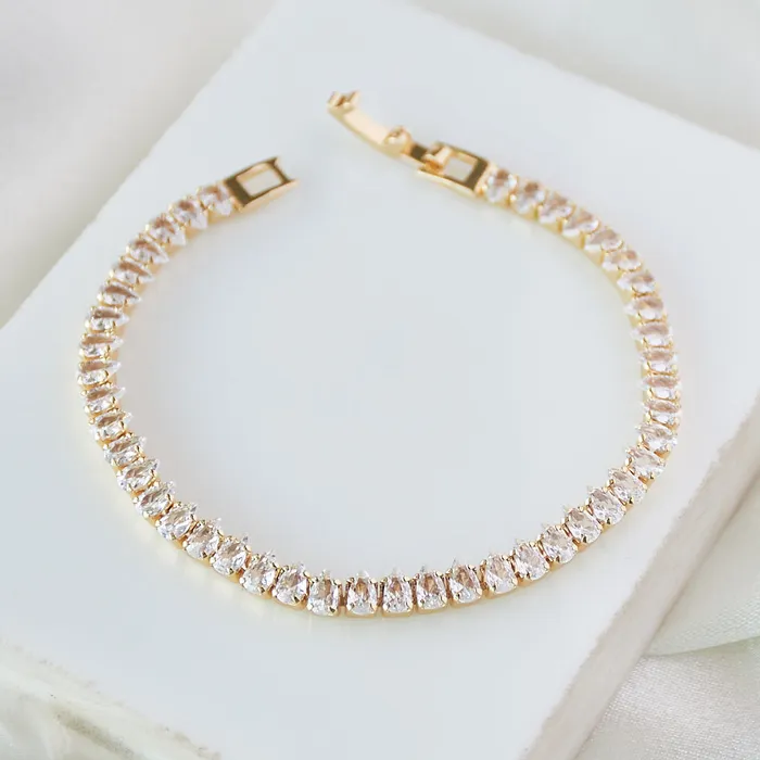 Upakarna Bracelets Pear Diamond Tennis Bracelet