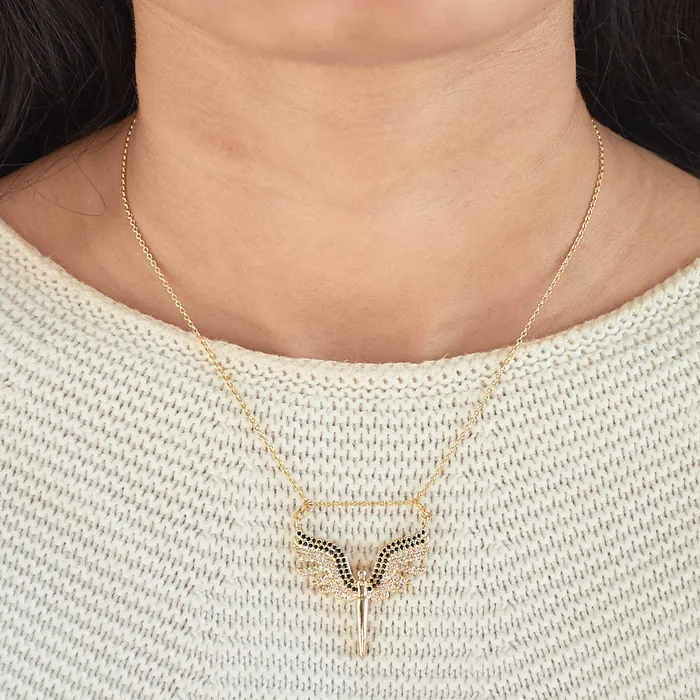Upakarna Necklaces Multi Angel Wings Necklace