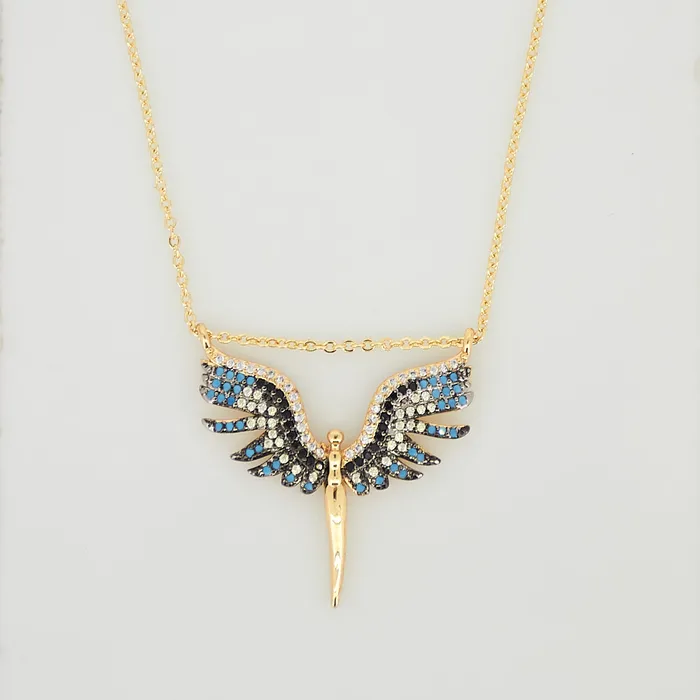 Upakarna Necklaces Multi Angel Wings Necklace