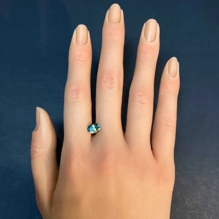 vendorunknown Rings Oval Cut BiColor Sapphire 202 Carats