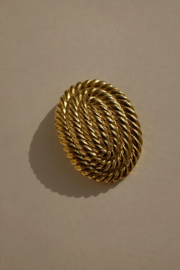VINTAGE OVAL CORD GOLD BROOCH collectionno2 Earrings VINTAGE OVAL CORD GOLD BROOCH collectionno2 Earrings