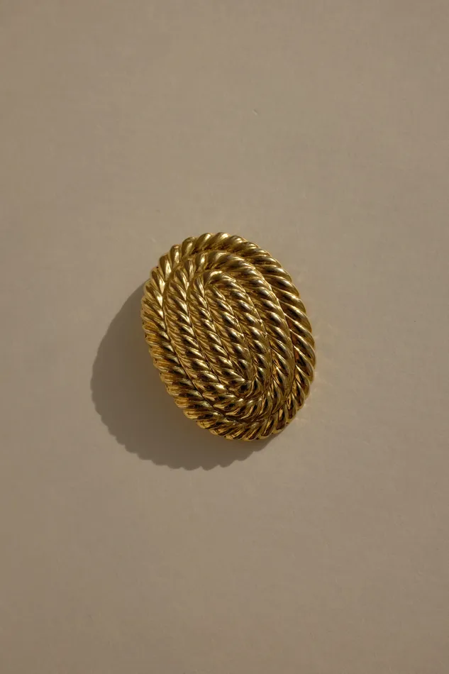 VINTAGE OVAL CORD GOLD BROOCH collectionno2 Earrings VINTAGE OVAL CORD GOLD BROOCH collectionno2 Earrings