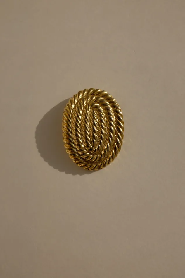 VINTAGE OVAL CORD GOLD BROOCH collectionno2 Earrings VINTAGE OVAL CORD GOLD BROOCH collectionno2 Earrings