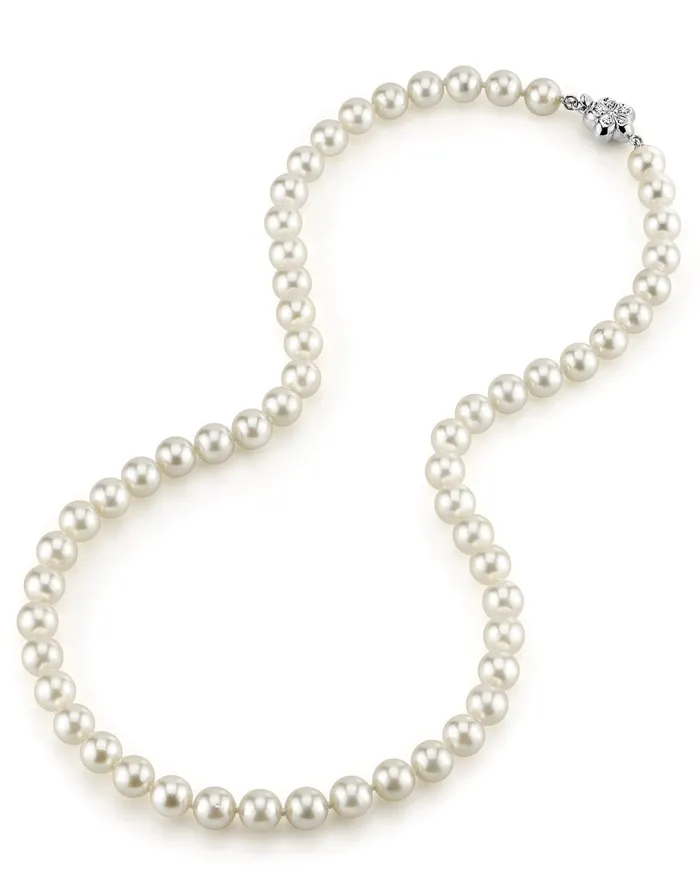 White Japanese Akoya Pearl Necklace 7075mm AAA Quality SPT Necklaces