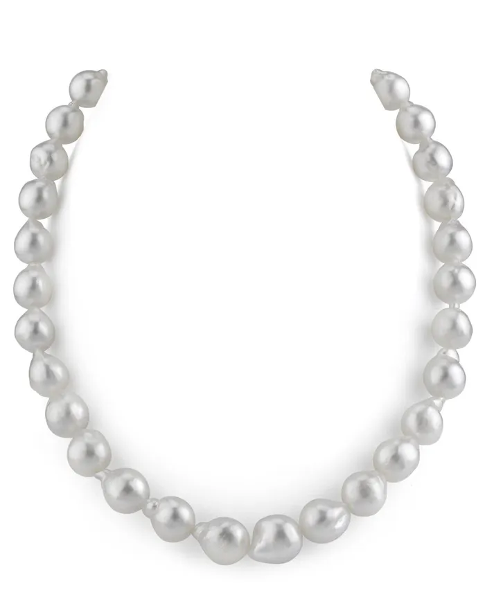 White South Sea Baroque Pearl Necklace 100115mm SPT Necklaces