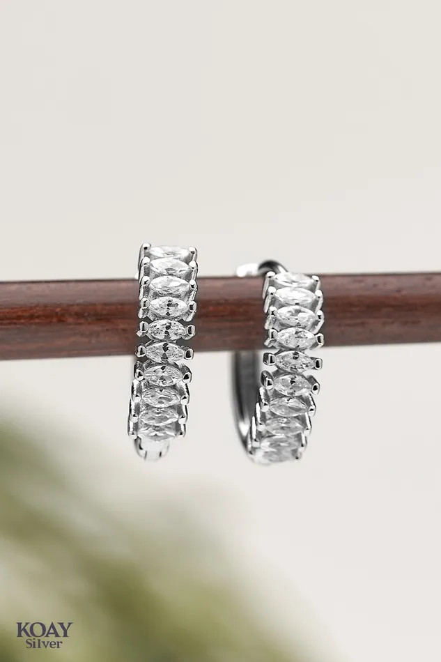 Zircon Hoop 07 KOAY Silver Store Earrings