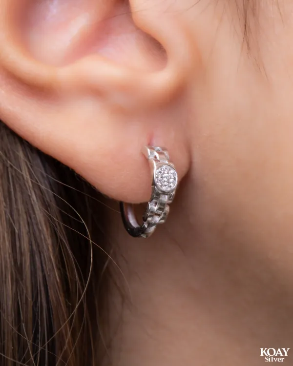 Zircon Hoop Earrings 029 KOAY Silver Store Earrings