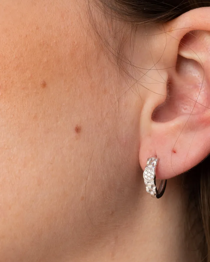 Zircon Hoop Earrings 029 KOAY Silver Store Earrings