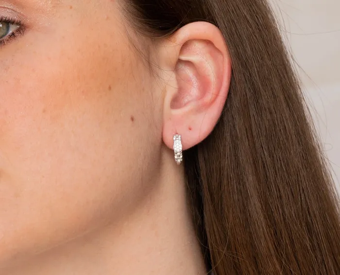 Zircon Hoop Earrings 029 KOAY Silver Store Earrings