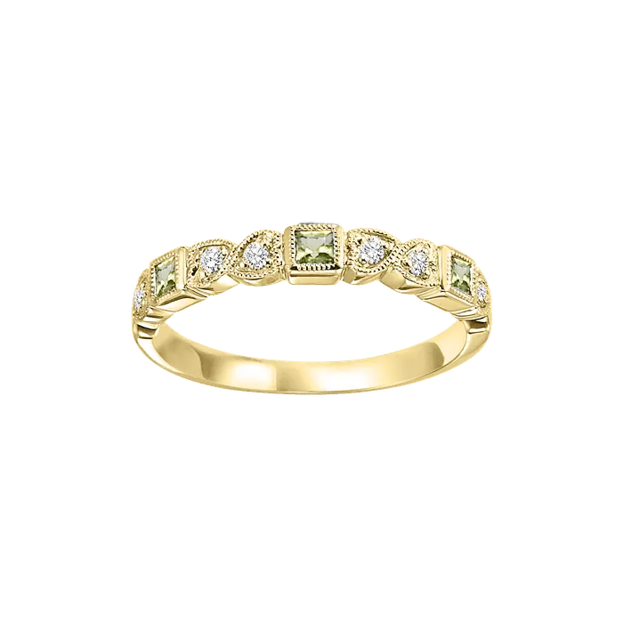 10K Yellow Gold Mix Bezel Peridot Band 112CT International Diamond Center Rings 10K Yellow Gold Mix Bezel Peridot Band 112CT International Diamond Center Rings