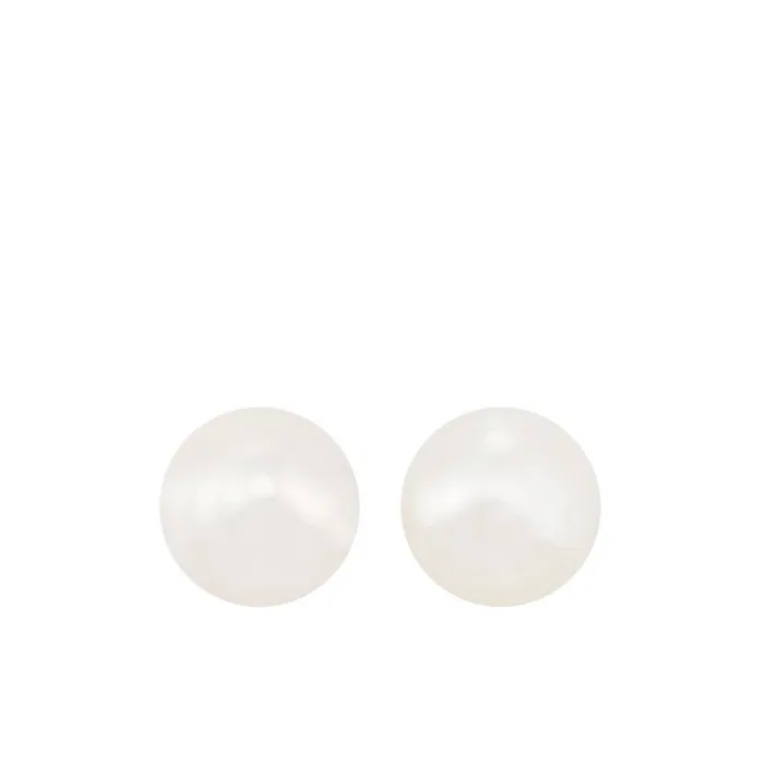 14K White Gold Cultured Pearl Earrings Gems One Earrings