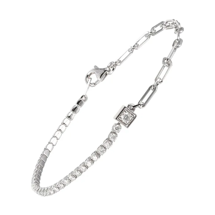 14Kt White Gold Diamond 1Ctw Bracelet Gems One Bracelets