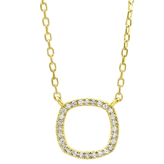 14Kt Yellow Gold Square Shaped Diamond Pendant Gems One PreStyled Sets