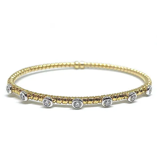 18K Yellow and White Gold Diamond Flex Cuff International Diamond Center PreStyled Sets 18K Yellow and White Gold Diamond Flex Cuff International Diamond Center PreStyled Sets