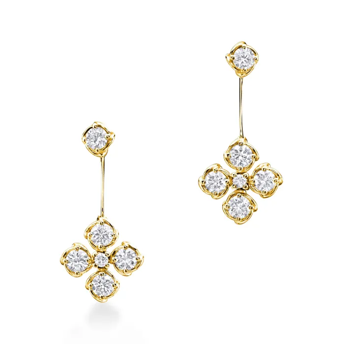 A Link Abbracci 145 ctw 18K Yellow Gold Diamond Flower Drop Earrings Shop IDC estore Earrings A Link Abbracci 145 ctw 18K Yellow Gold Diamond Flower Drop Earrings Shop IDC estore Earrings