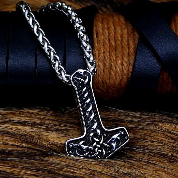 AE Necklaces Thors Hammer Necklace Celtic Pattern