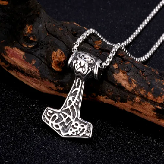AE Necklaces Thors Hammer Necklace Knotted Style
