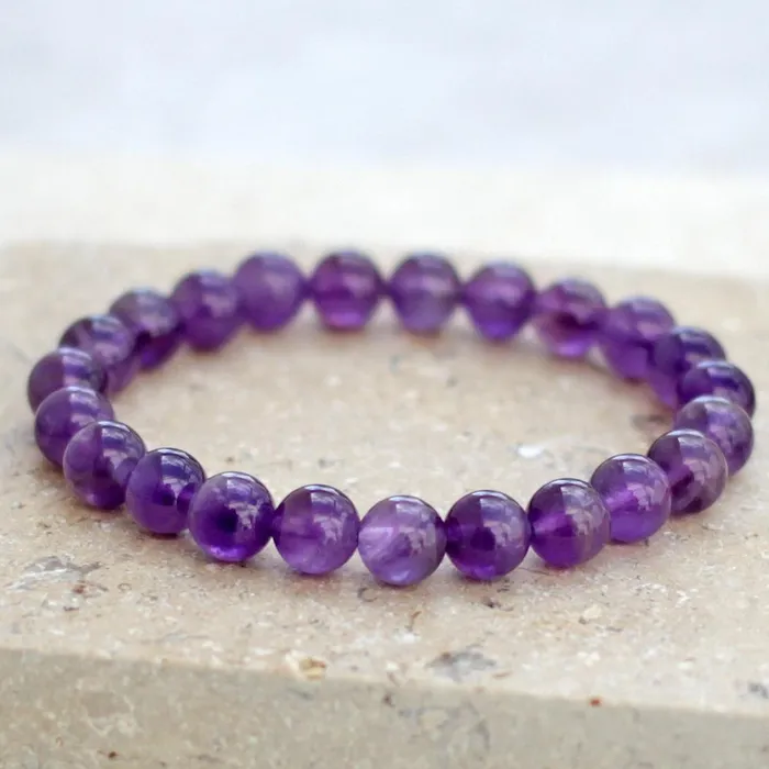 Amethyst Stone Quartz Elastic Beaded Bracelet Magic Crystals Bracelets