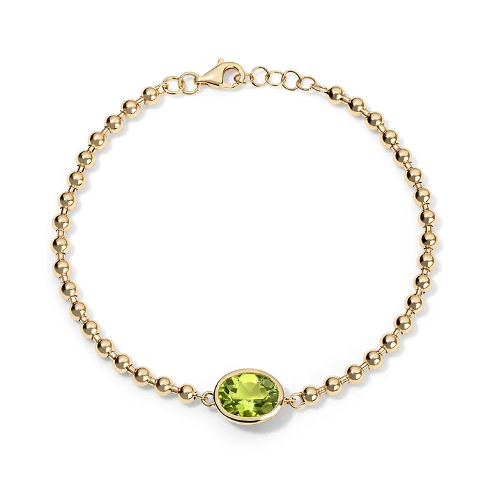 Bezel Oval Gemstone Chain Bracelet SG Fine Bracelets
