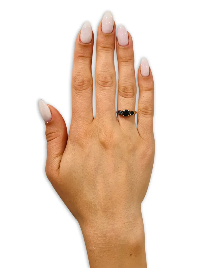 Black Diamond Wedding Ring Solitaire Wedding Ring Yellow Gold Ring Solitaire Ring Clean Casting Jewelry Rings