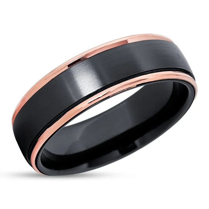 Black Zirconium Wedding Ring Rose Gold Wedding Ring Black Zirconium Ring 14k Clean Casting Jewelry Rings Black Zirconium Wedding Ring Rose Gold Wedding Ring Black Zirconium Ring 14k Clean Casting Jewelry Rings