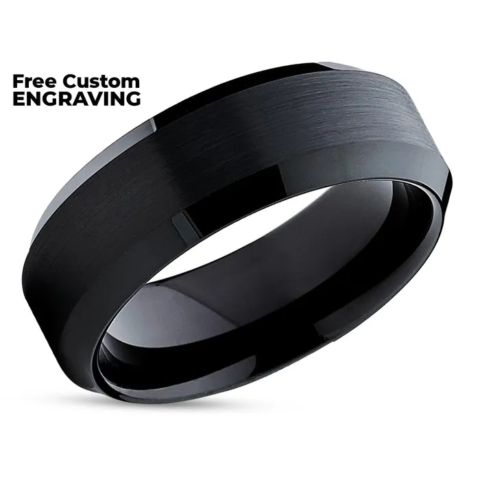 Black Zirconium Wedding Ring Zirconium Wedding Ring Engagement Ring Zirconium Clean Casting Jewelry Rings
