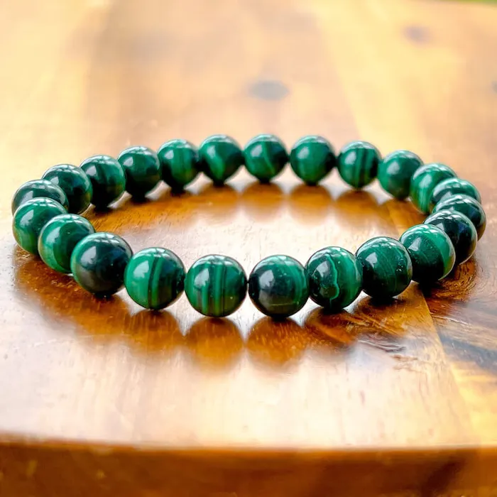 Bracelets Genuine Malachite Stone Bead Bracelet Magic Crystals